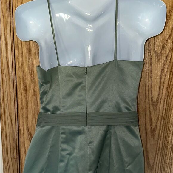 David's Bridal Olive Green Halter Maxi Dress size 4 - Picture 2 of 9